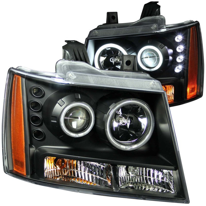ANZO 2007-2013 Chevrolet Avalanche Projector Headlights w/ Halo Black (CCFL) ANZO 2007-2013 Chevrolet Avalanche Projector Headlights w/ Halo Black (CCFL)