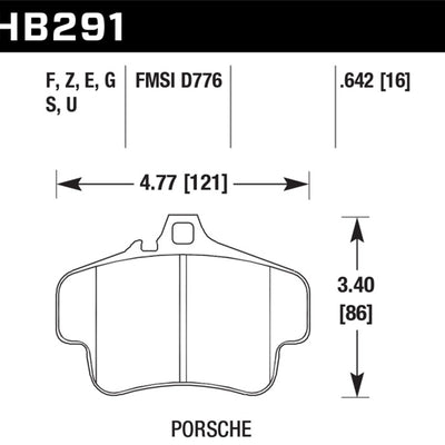 Hawk 01-05 Porsche 911 (996) GT3 Cup HT-10 Race Rear Brake Pads