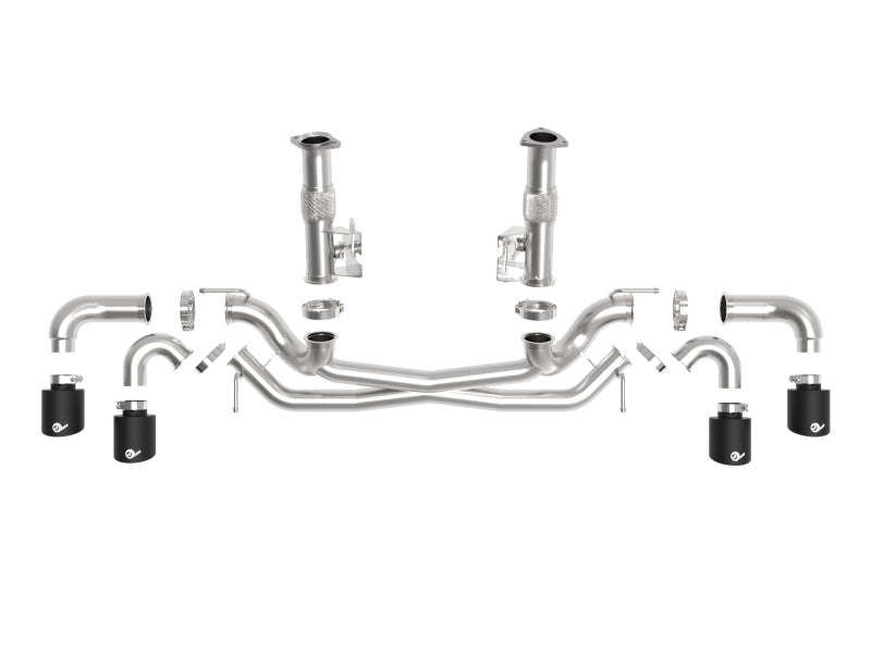 aFe MACH Force-Xp 3in to 2-1/2in 304SS Cat-Back (No Muff.) 2020 Chevy Corvette (C8) 6.2L - Black Tip aFe MACH Force-Xp 3in to 2-1/2in 304SS Cat-Back (No Muff.) 2020 Chevy Corvette (C8) 6.2L - Black Tip