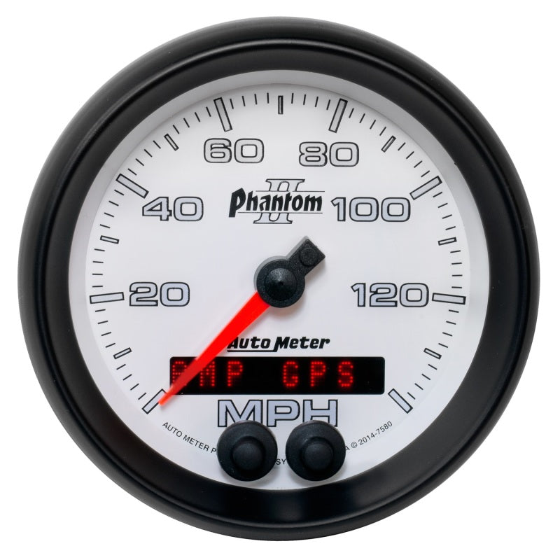 Autometer Phantom II 3-3/8in 0-140MPH In-Dash Electronic GPS Programmable Speedometer Autometer Phantom II 3-3/8in 0-140MPH In-Dash Electronic GPS Programmable Speedometer