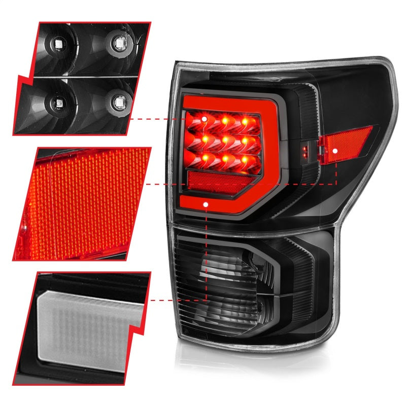 Anzo 07-11 Toyota Tundra Full LED Tailights Black Housing Clear Lens G2 (w/C Light Bars) Anzo 07-11 Toyota Tundra Full LED Tailights Black Housing Clear Lens G2 (w/C Light Bars)