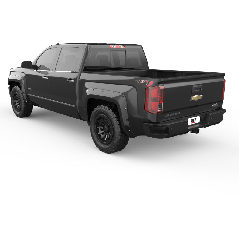 EGR 14+ Chev Silverado 5ft Bed Bolt-On Look Color Match Fender Flares - Set - Black EGR 14+ Chev Silverado 5ft Bed Bolt-On Look Color Match Fender Flares - Set - Black
