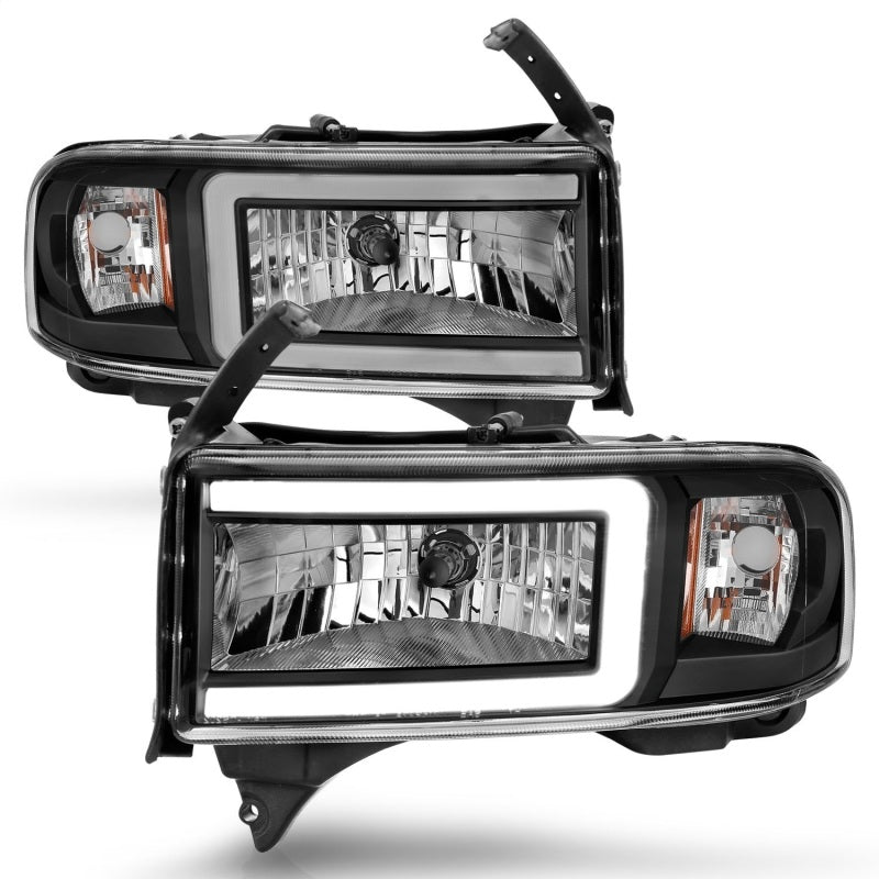ANZO 94-02 Dodge RAM Crystal Headlight - w/ Light Bar Black Housing ANZO 94-02 Dodge RAM Crystal Headlight - w/ Light Bar Black Housing
