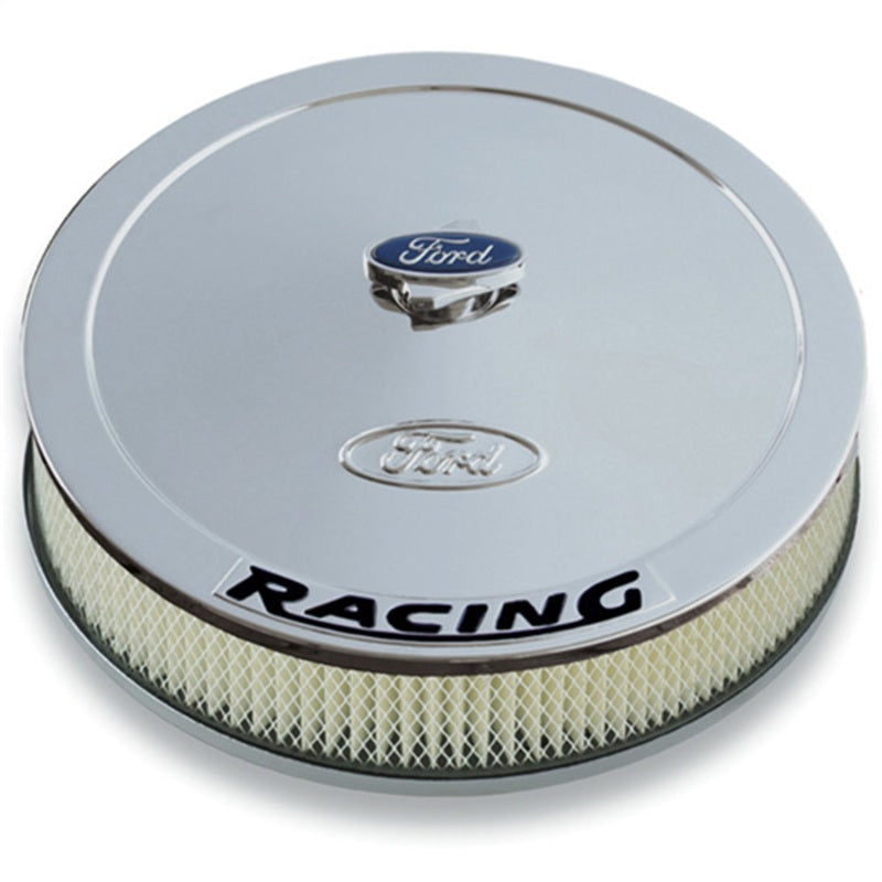 Ford Racing Air Cleaner Kit - Chrome w/ Black Emblem Ford Racing Air Cleaner Kit - Chrome w/ Black Emblem