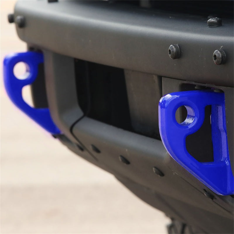 Ford Racing 2021+ Bronco Front Bumper Tow Hooks - Blue (Pair) Ford Racing 2021+ Bronco Front Bumper Tow Hooks - Blue (Pair)