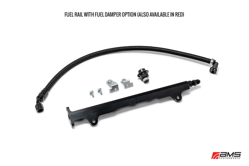 AMS Performance 08-15 Mitsubishi EVO X CNC Machined Aluminum Fuel Rail w/Pulsation Dampener - Black AMS Performance 08-15 Mitsubishi EVO X CNC Machined Aluminum Fuel Rail w/Pulsation Dampener - Black