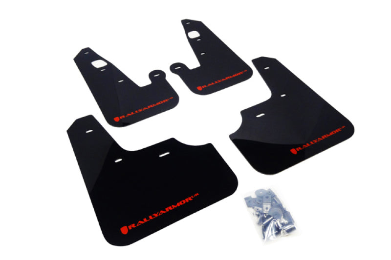 Rally Armor 07-17 Mitsubishi Lancer Black UR Mud Flap w/ Red Logo Rally Armor 07-17 Mitsubishi Lancer Black UR Mud Flap w/ Red Logo
