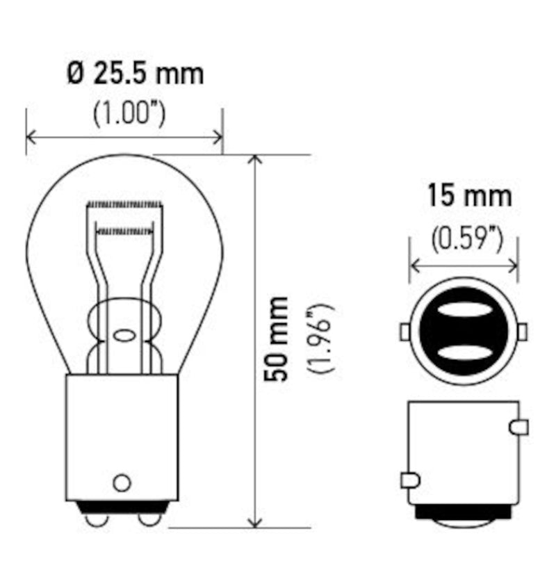 Hella Bulb 2057 12V 27/7W BAY15d S8 Hella Bulb 2057 12V 27/7W BAY15d S8