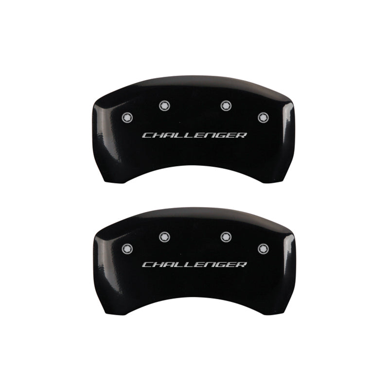MGP 4 Caliper Covers Engraved Front & Rear Block/Challenger Black finish silver ch MGP 4 Caliper Covers Engraved Front & Rear Block/Challenger Black finish silver ch