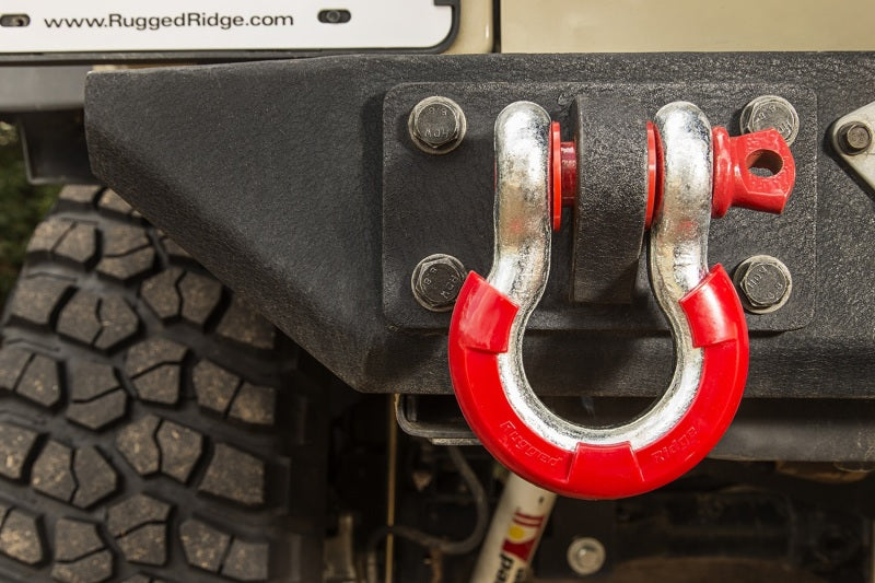 Rugged Ridge Red 3/4in D-Ring Isolator Kit Rugged Ridge Red 3/4in D-Ring Isolator Kit