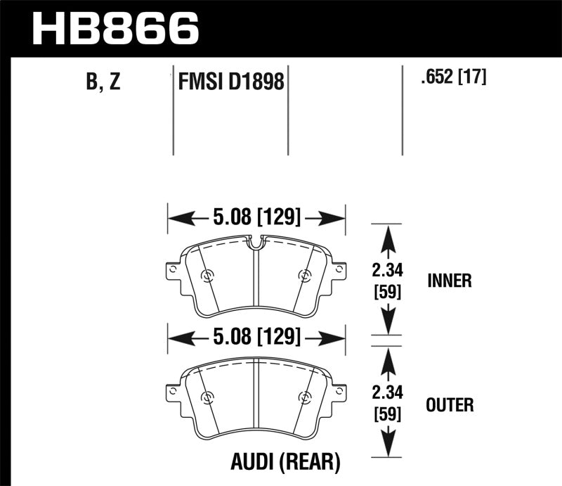 Hawk 18-19 Audi S5 HPS 5.0 Rear Brake Pads Hawk 18-19 Audi S5 HPS 5.0 Rear Brake Pads