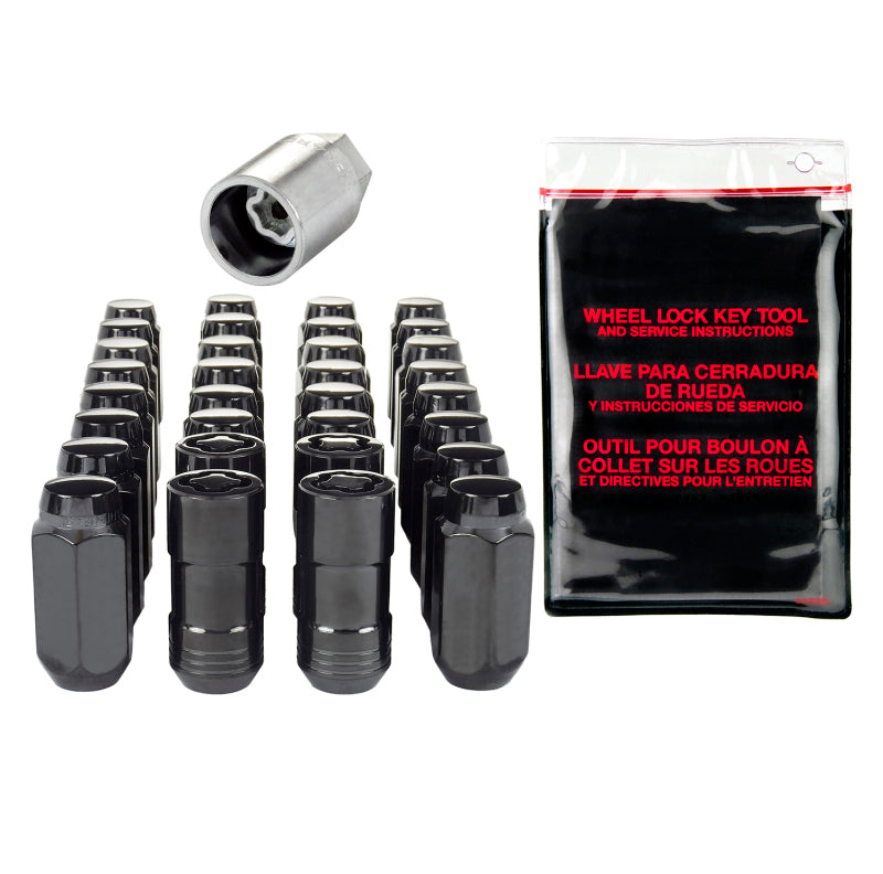 McGard 8 Lug Hex Install Kit w/Locks (Cone Seat Nut) M14X1.5 / 22mm Hex / 1.945in. Length - Black McGard 8 Lug Hex Install Kit w/Locks (Cone Seat Nut) M14X1.5 / 22mm Hex / 1.945in. Length - Black