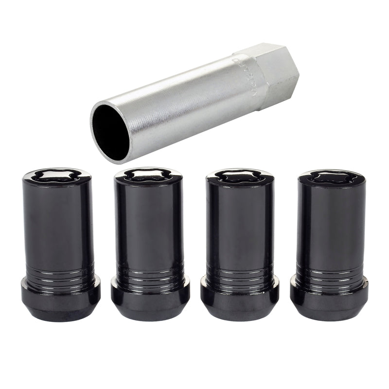 McGard Wheel Lock Nut Set - 4pk. (Tuner / Cone Seat) M14X1.5 / 22mm Hex / 1.648in. Length - Black McGard Wheel Lock Nut Set - 4pk. (Tuner / Cone Seat) M14X1.5 / 22mm Hex / 1.648in. Length - Black
