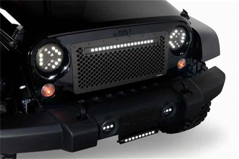 Putco 07-18 Jeep Wrangler Anodized Alum Lighted Boss Grille w/ 20in Luminix Light Bar (Cut to Fit) Putco 07-18 Jeep Wrangler Anodized Alum Lighted Boss Grille w/ 20in Luminix Light Bar (Cut to Fit)