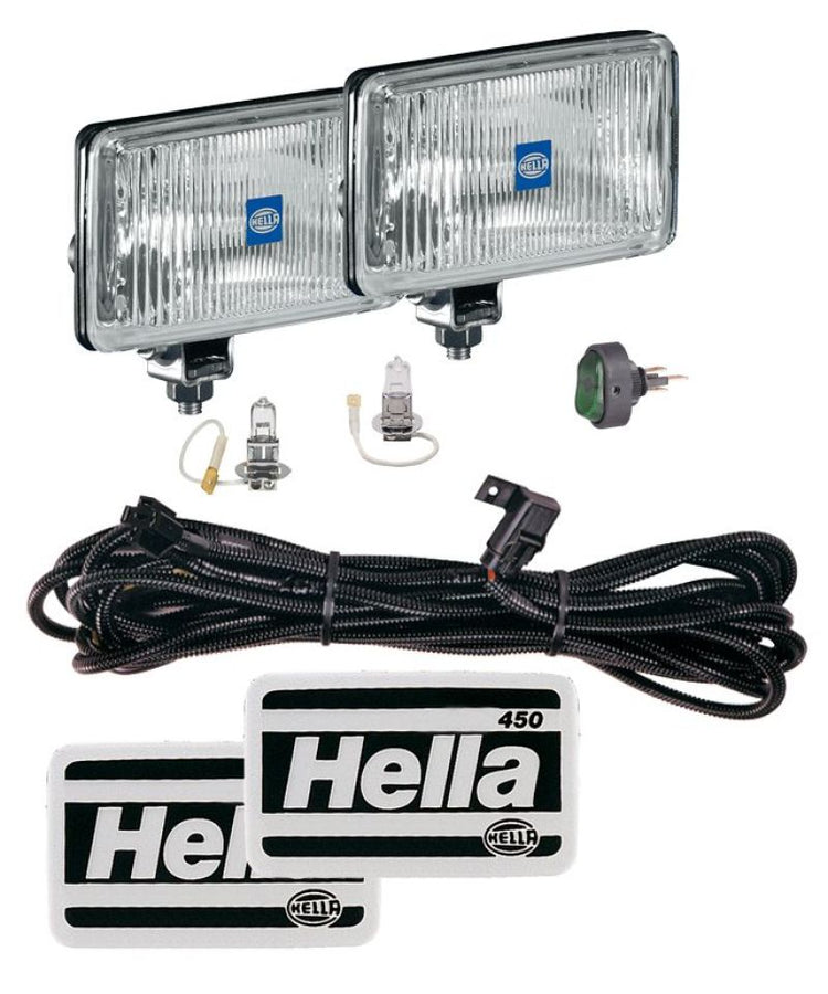 Hella 450 H3 12V SAE/ECE Fog Lamp Kit Clear - Rectangle (Includes 2 Lamps) Hella 450 H3 12V SAE/ECE Fog Lamp Kit Clear - Rectangle (Includes 2 Lamps)