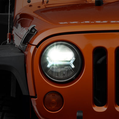 Raxiom 07-18 Jeep Wrangler JK LED Halo Headlights- Black Housing (Clear Lens)