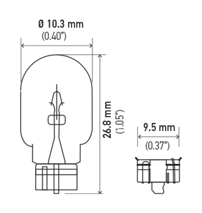 Hella Bulb 194 12V 4W W2.1x9.5d T3.25 (Min. Order QTY 10) Hella Bulb 194 12V 4W W2.1x9.5d T3.25 (Min. Order QTY 10)