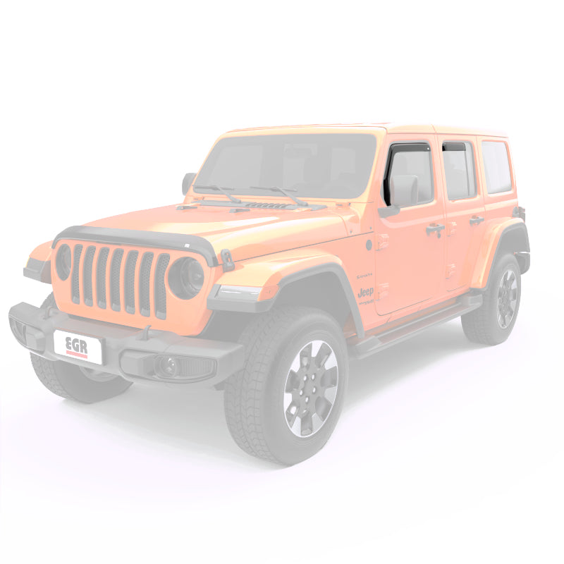 EGR 2018 jeep Wrangler JL SlimLine In-Channel WindowVisors Set of 4 - Dark Smoke EGR 2018 jeep Wrangler JL SlimLine In-Channel WindowVisors Set of 4 - Dark Smoke