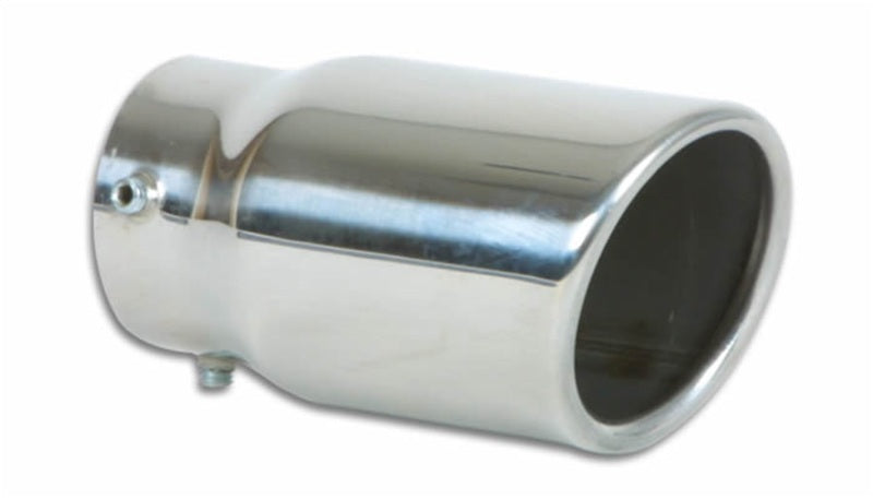 Vibrant 3in Round SS Bolt-On Exhaust Tip (Single Wall Angle Cut Rolled Edge) Vibrant 3in Round SS Bolt-On Exhaust Tip (Single Wall Angle Cut Rolled Edge)