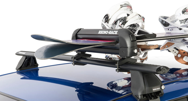 Rhino-Rack Universal Ski/Snowboard Carrier - Fits 3 Pairs of Skis or 2 Snowboards - Black Rhino-Rack Universal Ski/Snowboard Carrier - Fits 3 Pairs of Skis or 2 Snowboards - Black