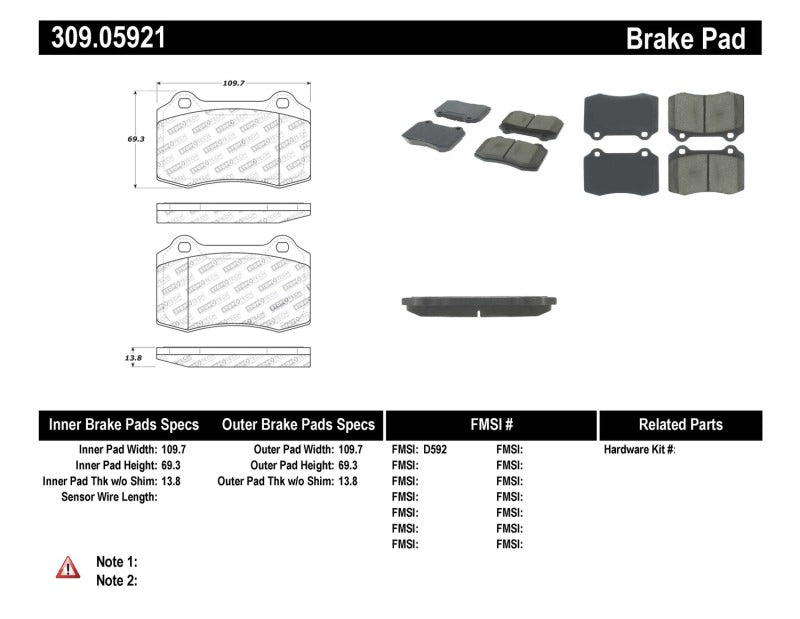 StopTech Performance 00-06 Jaguar S Typre R / XJ R / XJR-S / XJ Sport Rear Brake Pads StopTech Performance 00-06 Jaguar S Typre R / XJ R / XJR-S / XJ Sport Rear Brake Pads