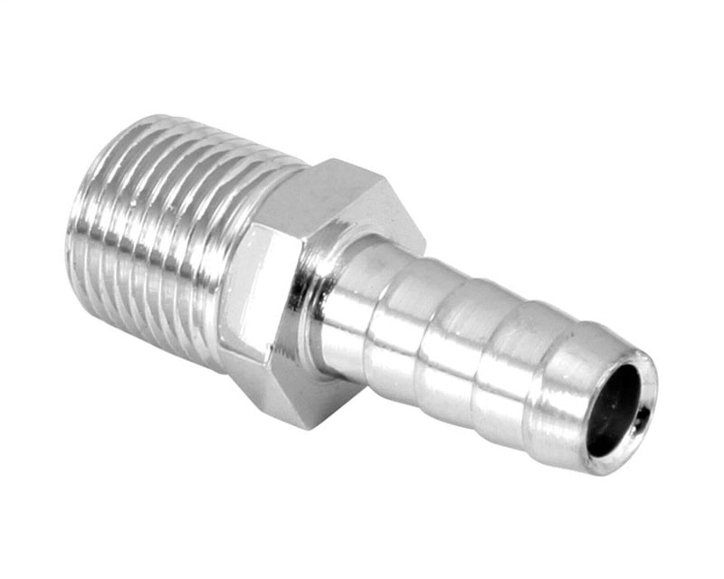 Spectre Fuel Fitting 3/8in. Hose Barb NPT Threads - Chrome Spectre Fuel Fitting 3/8in. Hose Barb NPT Threads - Chrome