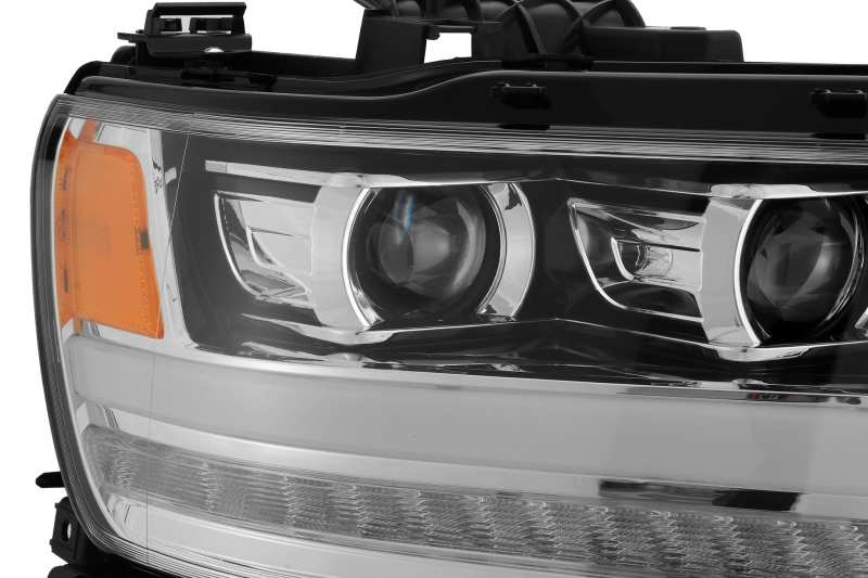 AlphaRex 19-20 Dodge Ram 1500 LUXX LED Proj Headlights Plank Chrome w/Activ Light/Seq Signal/DRL AlphaRex 19-20 Dodge Ram 1500 LUXX LED Proj Headlights Plank Chrome w/Activ Light/Seq Signal/DRL