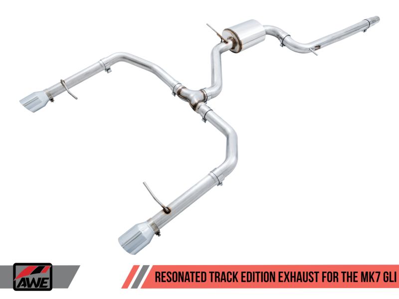 AWE Tuning 18-21 Volkswagen Jetta GLI Mk7 Track Exhaust - Chrome Silver Tips (Fits High-Flow DP) AWE Tuning 18-21 Volkswagen Jetta GLI Mk7 Track Exhaust - Chrome Silver Tips (Fits High-Flow DP)