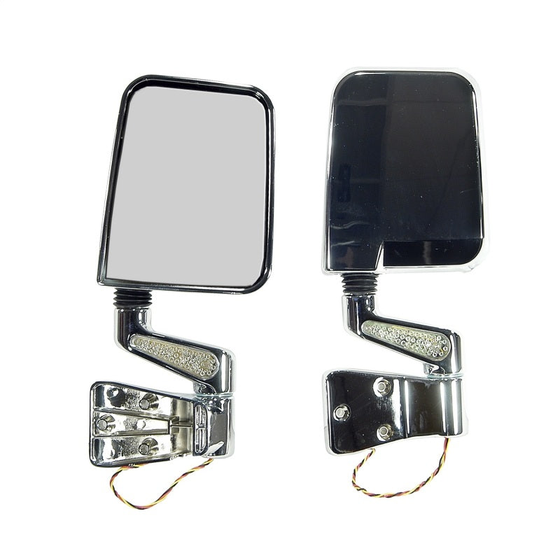 Rugged Ridge 87-02 Jeep Wrangler YJ/TJ Chrome Door Mirror Kit w/ LED Turn Signal Rugged Ridge 87-02 Jeep Wrangler YJ/TJ Chrome Door Mirror Kit w/ LED Turn Signal