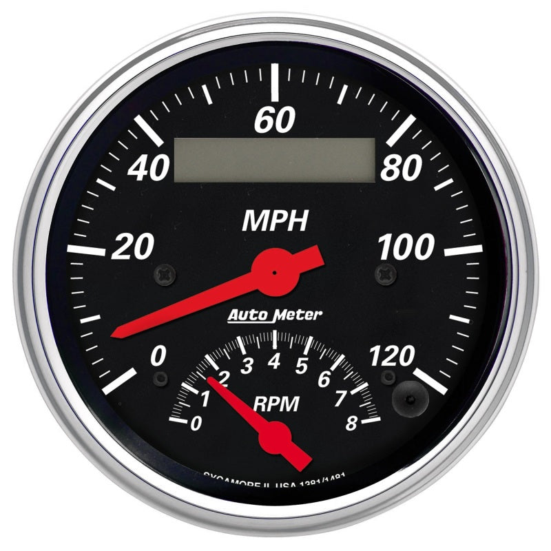 AutoMeter Gauge Tach/Speedo 3-3/8in. 120MPH & 8K RPM Elec. Program. Designer Blk AutoMeter Gauge Tach/Speedo 3-3/8in. 120MPH & 8K RPM Elec. Program. Designer Blk