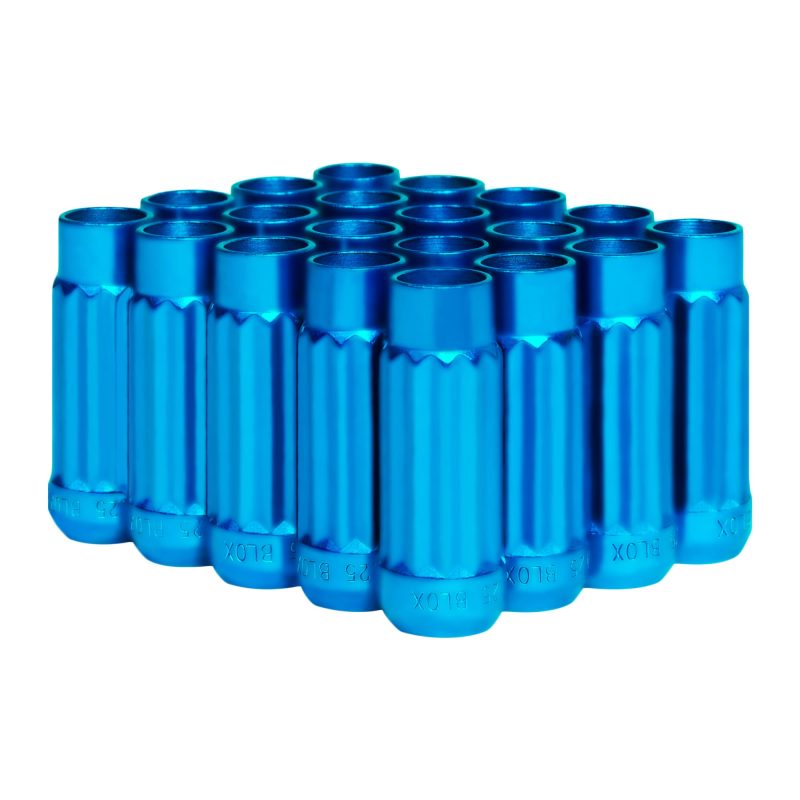 BLOX Racing Tuner 12P17 Steel Lug Nuts - Blue 12x1.25 Set of 20 12-Sided 17mm BLOX Racing Tuner 12P17 Steel Lug Nuts - Blue 12x1.25 Set of 20 12-Sided 17mm