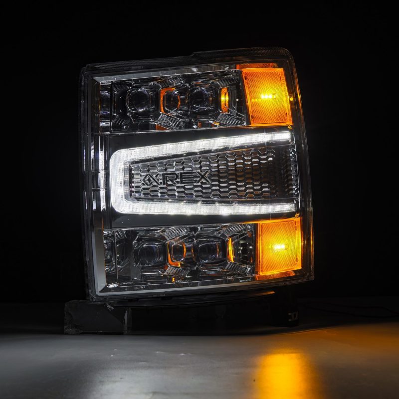 AlphaRex 04-15 Chevy 1500HD NOVA-Series LED Proj Headlights Chrome w/Activ Light/Seq Signal & SB DRL AlphaRex 04-15 Chevy 1500HD NOVA-Series LED Proj Headlights Chrome w/Activ Light/Seq Signal & SB DRL