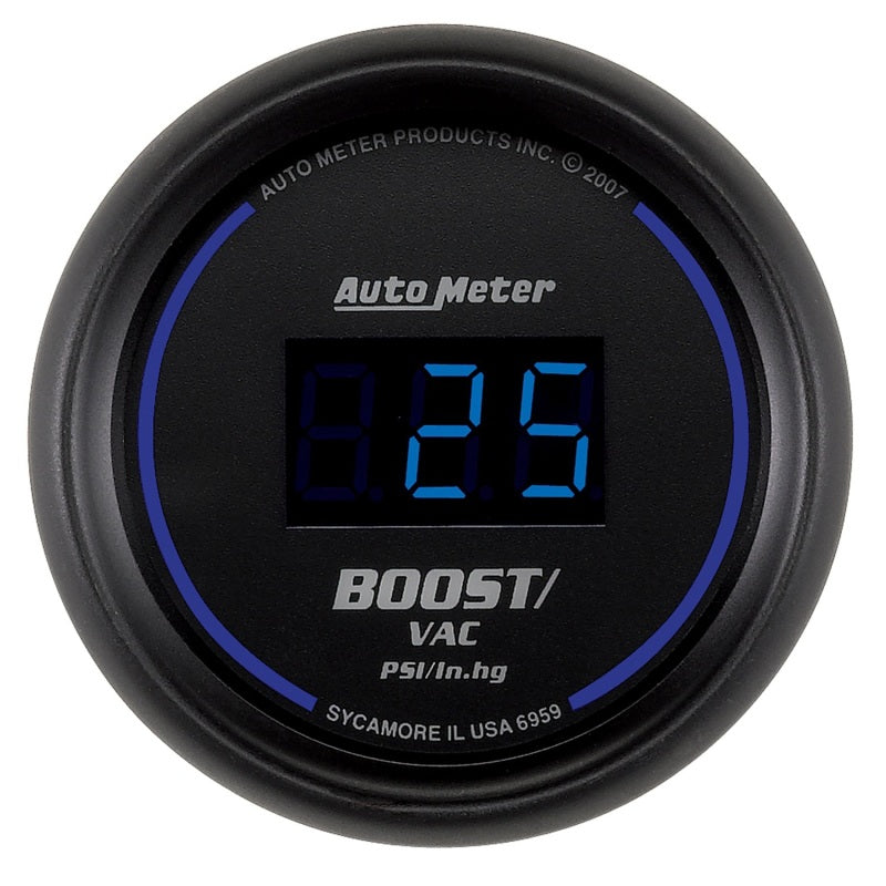 Autometer Cobalt Digital 52.4mm Black Vacuum/Boost Gauge Autometer Cobalt Digital 52.4mm Black Vacuum/Boost Gauge