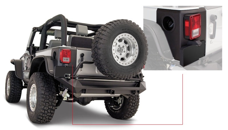Bushwacker 07-18 Jeep Wrangler Trail Armor Rear Corners - Black Bushwacker 07-18 Jeep Wrangler Trail Armor Rear Corners - Black