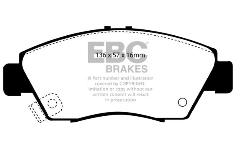 EBC 12 Acura ILX 1.5 Hybrid Ultimax2 Front Brake Pads EBC 12 Acura ILX 1.5 Hybrid Ultimax2 Front Brake Pads