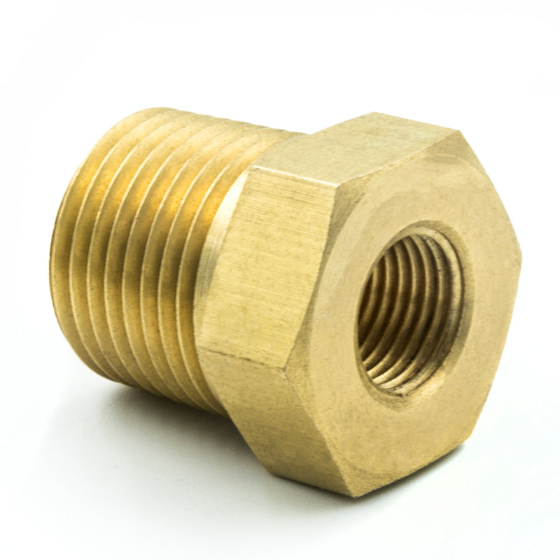 Autometer Brass Adapter Fitting - 3/8in NPT Male - 1/8in NPT Female Autometer Brass Adapter Fitting - 3/8in NPT Male - 1/8in NPT Female