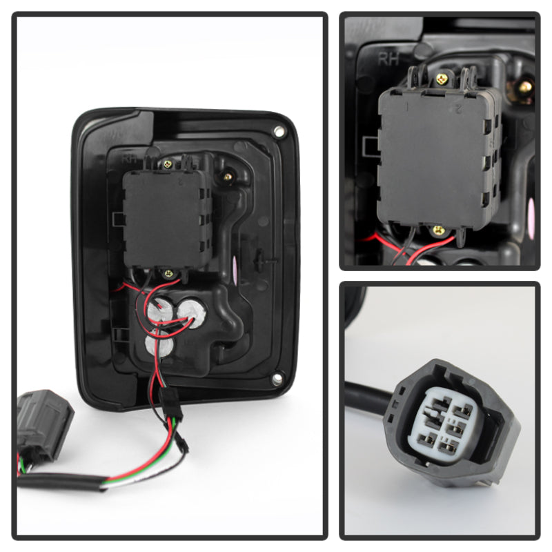 Spyder Jeep Wrangler 07-15 LED Tail Lights Black Smoke ALT-YD-JWA07-LED-BSM Spyder Jeep Wrangler 07-15 LED Tail Lights Black Smoke ALT-YD-JWA07-LED-BSM