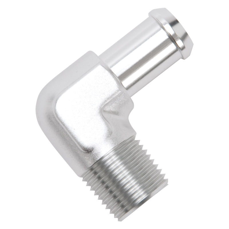 Edelbrock Hose End 90-Deg 1/2In NPT to 5/8In Barb Clear Anodize Edelbrock Hose End 90-Deg 1/2In NPT to 5/8In Barb Clear Anodize