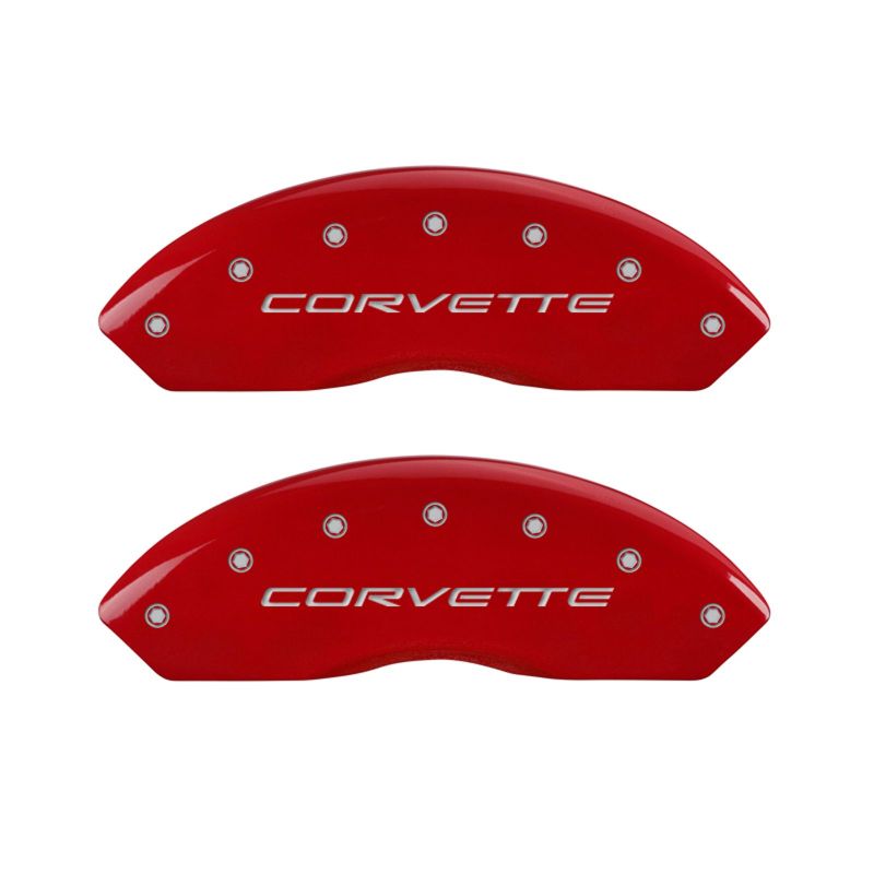 MGP 4 Caliper Covers Engraved Front & Rear C5/Corvette Red finish silver ch MGP 4 Caliper Covers Engraved Front & Rear C5/Corvette Red finish silver ch
