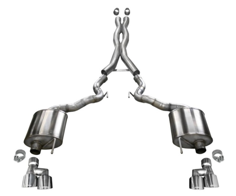Corsa 2018-2023 Ford Mustang GT Convertible Sport Cat-Back Exhaust w/ 4in Tips Corsa 2018-2023 Ford Mustang GT Convertible Sport Cat-Back Exhaust w/ 4in Tips