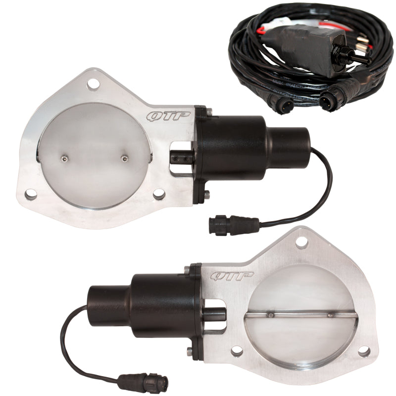 QTP 4in Bolt-On QTEC Dual Electric Cutout Valves - Pair QTP 4in Bolt-On QTEC Dual Electric Cutout Valves - Pair