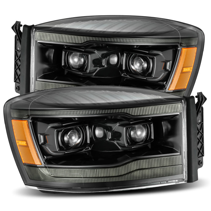 AlphaRex 06-08 Dodge Ram 1500HD LUXX LED Projector Headlights Plank Style Alpha Blk w/Seq Signal/DRL AlphaRex 06-08 Dodge Ram 1500HD LUXX LED Projector Headlights Plank Style Alpha Blk w/Seq Signal/DRL