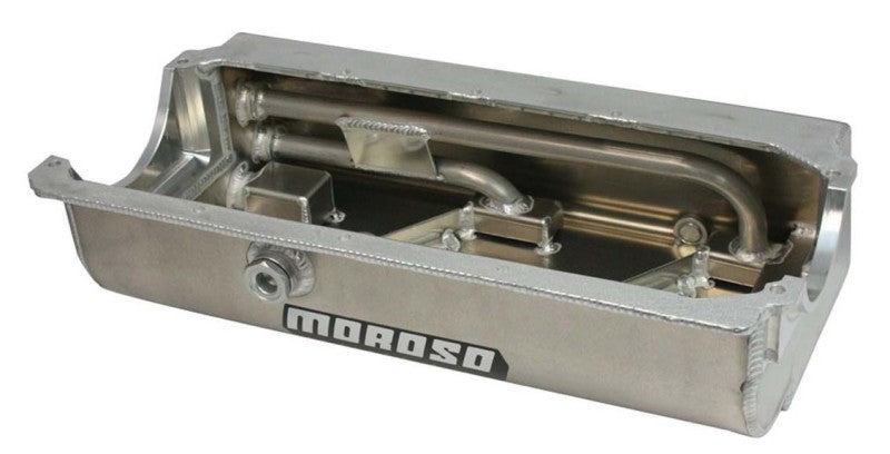 Moroso Dart/Brodix Small Block (w/Three Pick Ups) Sprint Car Dry Sump 6.5in Aluminum Oil Pan Moroso Dart/Brodix Small Block (w/Three Pick Ups) Sprint Car Dry Sump 6.5in Aluminum Oil Pan