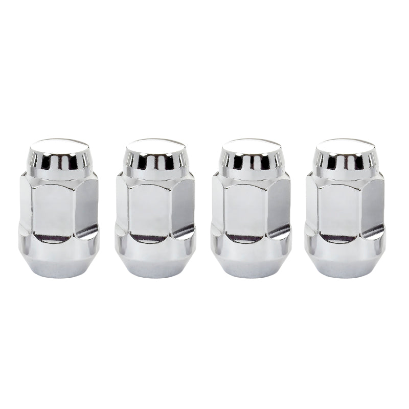 McGard Hex Lug Nut (Cone Seat Bulge Style) 1/2-20 / 3/4 Hex / 1.45in. Length (4-pack) - Chrome McGard Hex Lug Nut (Cone Seat Bulge Style) 1/2-20 / 3/4 Hex / 1.45in. Length (4-pack) - Chrome