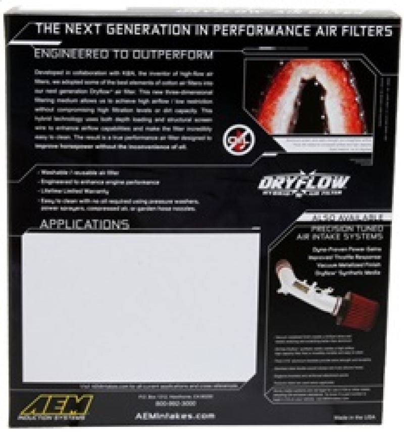 AEM 16-17 Honda Pilot V6-3.5L F/l DryFlow Air Filter AEM 16-17 Honda Pilot V6-3.5L F/l DryFlow Air Filter