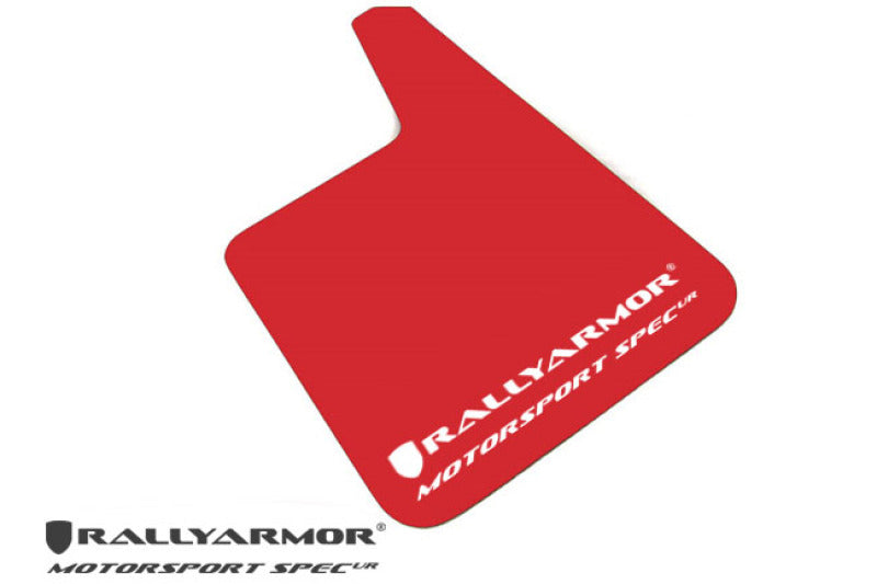 Rally Armor Universal Fit (No Hardware) Motorsport Spec Red UR Mud Flap w/ White Logo Rally Armor Universal Fit (No Hardware) Motorsport Spec Red UR Mud Flap w/ White Logo