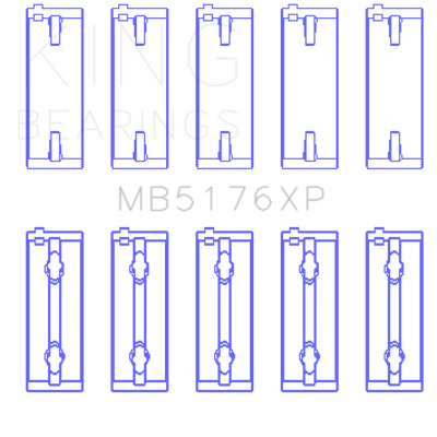 King Mitsubishi 4G91/4G92/4G93 16V (Size STD) XP - Series Performance Main Bearing Set