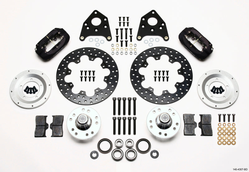 Wilwood Forged Dynalite Front Drag Kit Drilled Rotor 1965-1969 Mustang Disc & Drum Spindle Wilwood Forged Dynalite Front Drag Kit Drilled Rotor 1965-1969 Mustang Disc & Drum Spindle