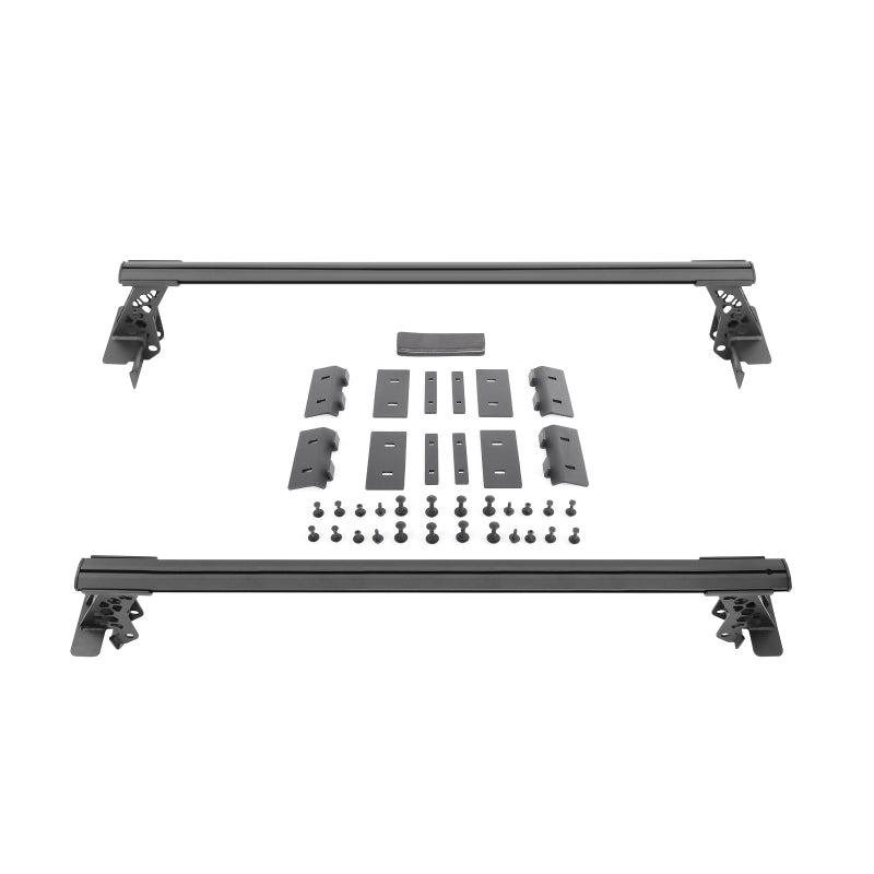 Go Rhino 20-22 Jeep Gladiator JT/16-22 Toy. Tacoma/05-21 Nssn Frontier XRS Cross Bars Kit - Tex. Blk Go Rhino 20-22 Jeep Gladiator JT/16-22 Toy. Tacoma/05-21 Nssn Frontier XRS Cross Bars Kit - Tex. Blk