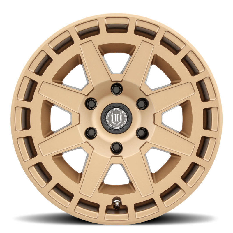 ICON Compass 17x8.5 6x5.5 0mm Offset 4.75in BS Satin Brass Wheel ICON Compass 17x8.5 6x5.5 0mm Offset 4.75in BS Satin Brass Wheel